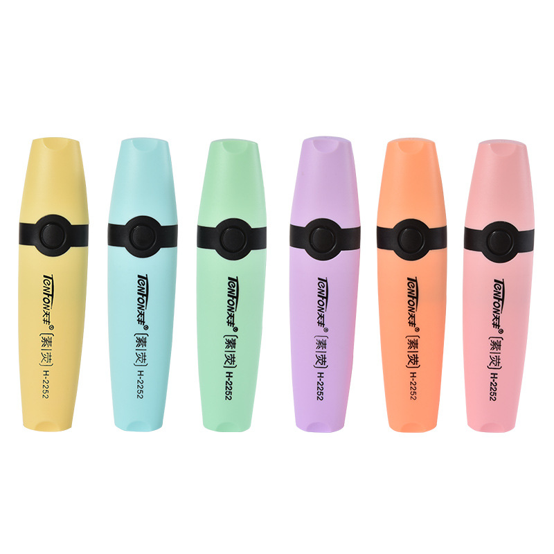 Pastel Highlighter Set Double Ended - 6 Pcs/set Pastel Flat Single Head