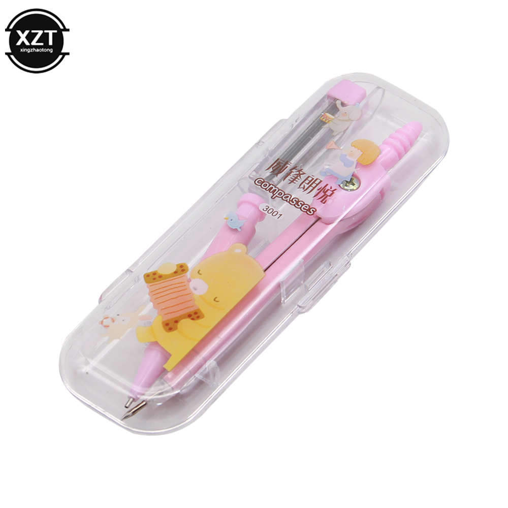 Math Geometry Set With Compass - School Compass Cute Girl Stationery Student