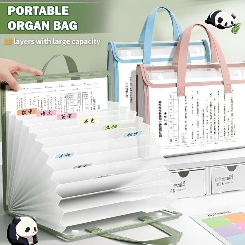 Expandable Accordion File Folder 13 Pockets - A4 Portable Accordion File Organizer 13