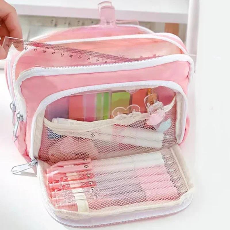 Aesthetic Large Pencil Case Pouch - Portable Large Capacity Aesthetic Pencil Bag