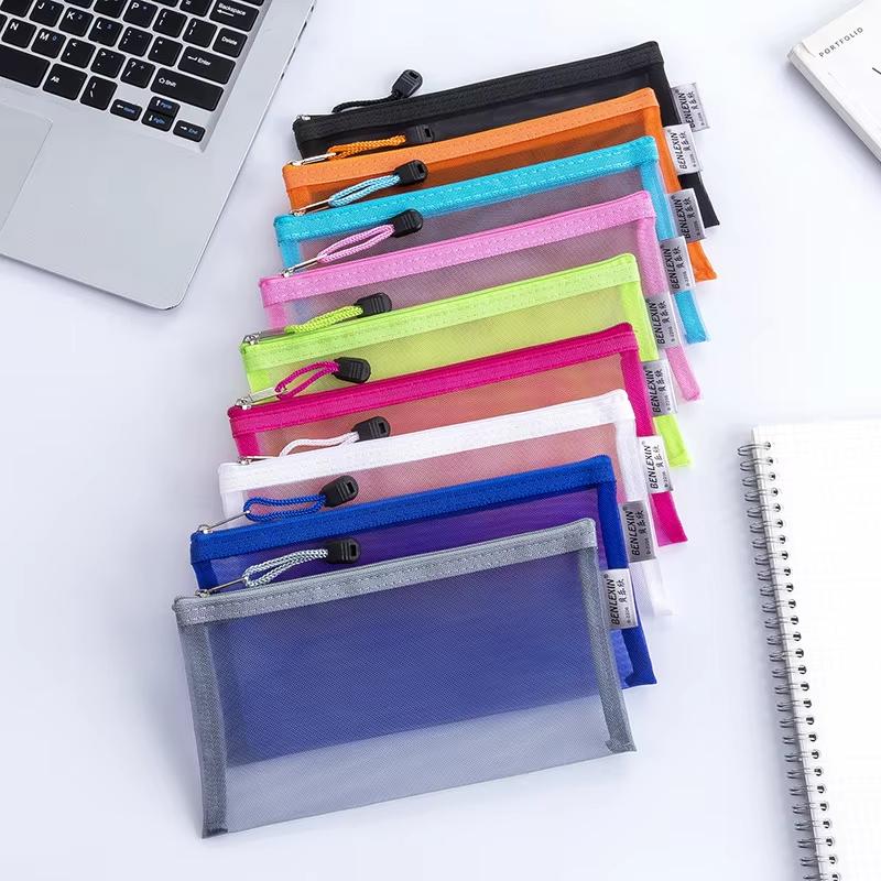 Clear Mesh Pencil Pouch For Exam - NEW Durable Zipper Mesh Pencil Pouch