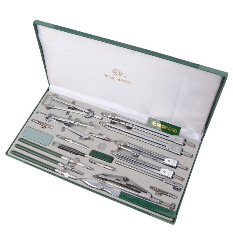 Math Geometry Set With Compass - Hero Metal Compass Set Engineering Drawing