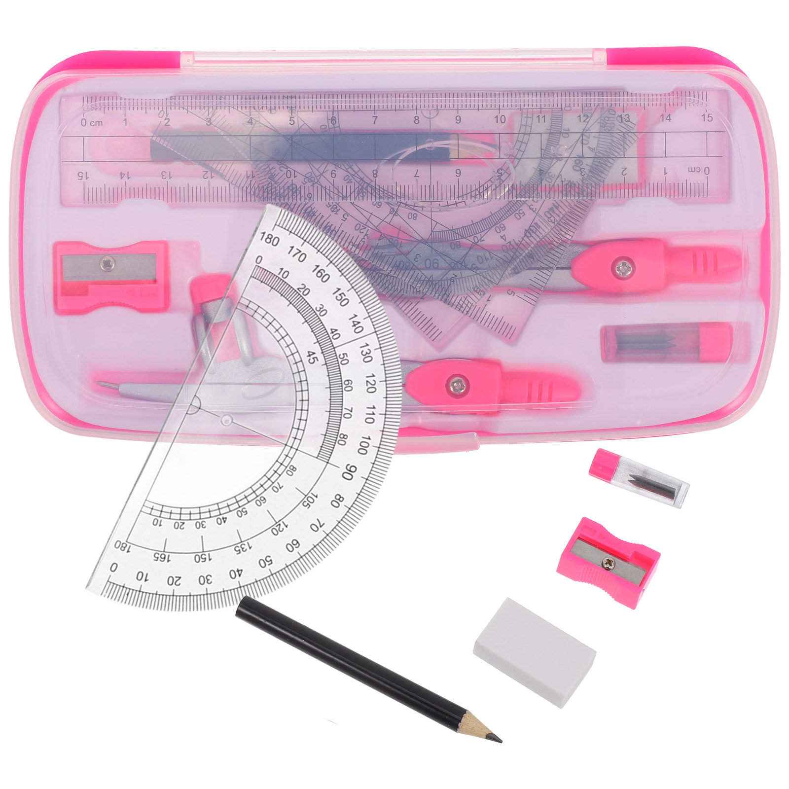 Math Geometry Set With Compass - 1Set Lightweight Portable Compass Set with