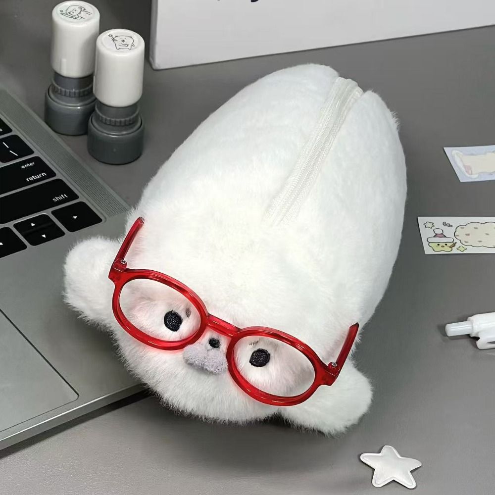 Aesthetic Large Pencil Case Pouch - Funny Seal Doll Pencil Case Large