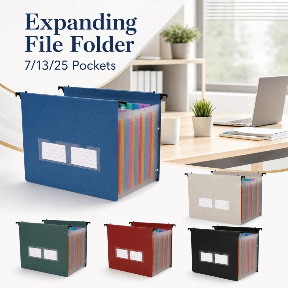 Expandable Accordion File Folder 13 Pockets - 7/13/25 Pockets Expanding File Folder Dustproof