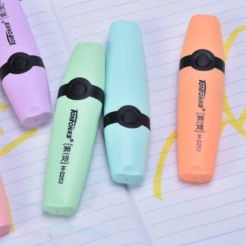6 Pcs/set Pastel  Flat Single  - Pastel Highlighter Set Double Ended review and price