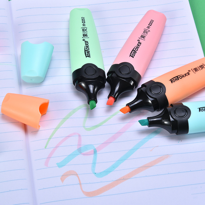 6 Pcs/set Pastel  Flat Single  - Pastel Highlighter Set Double Ended review and price