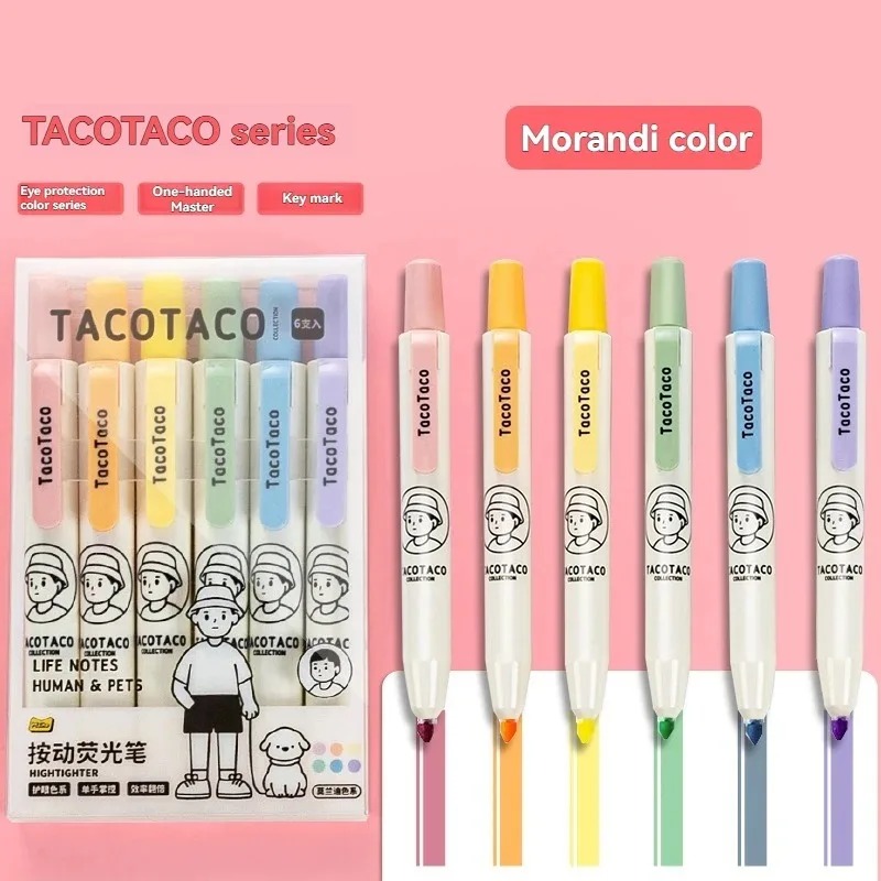 6Pcs/set Pastel Color Macaron  - Pastel Highlighter Set Double Ended review and price