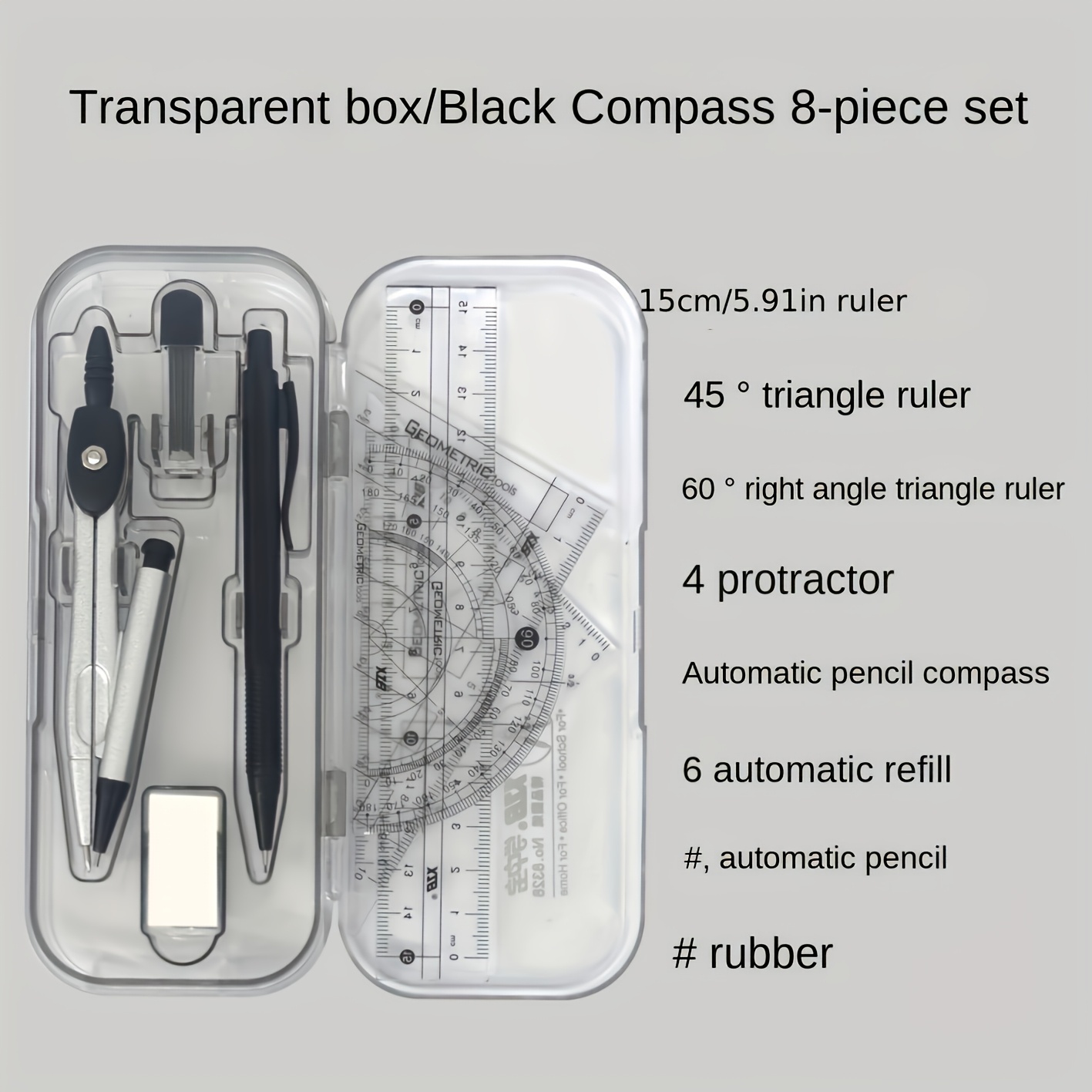 Compass and Ruler Set, Geometr - Math Geometry Set With Compass review and price