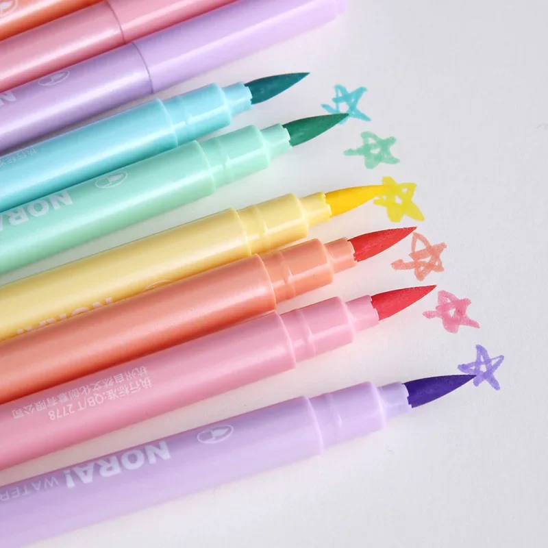 6Pcs/set Brush Highlighter Pen - Pastel Highlighter Set Double Ended review and price