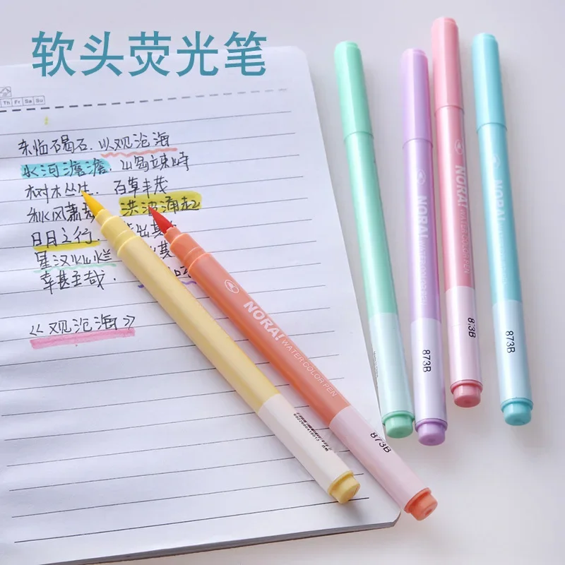 6Pcs/set Brush Highlighter Pen - Pastel Highlighter Set Double Ended review and price