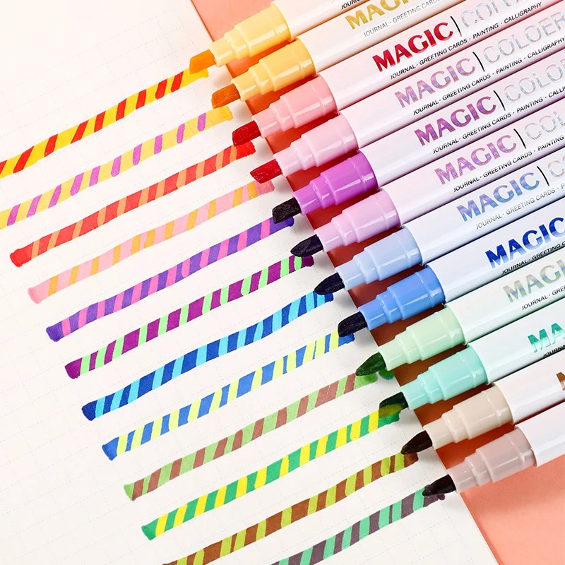 12pcs Double-ended Magic Color - Pastel Highlighter Set Double Ended review and price