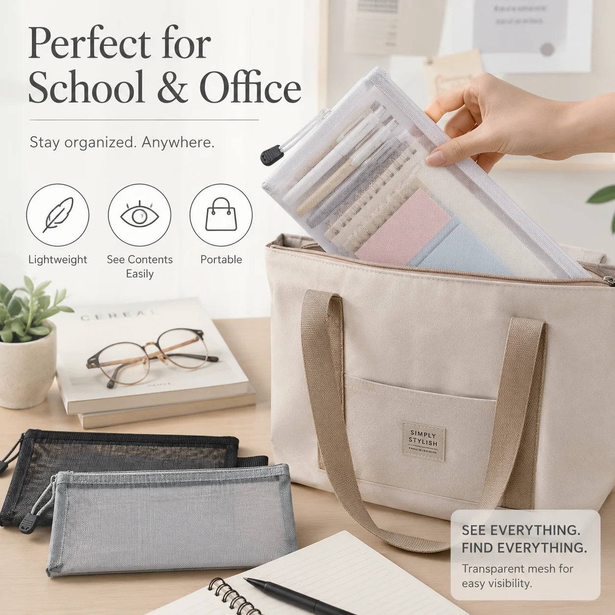 Transparent Mesh Pen Bag Clear - Clear Mesh Pencil Pouch For Exam review and price