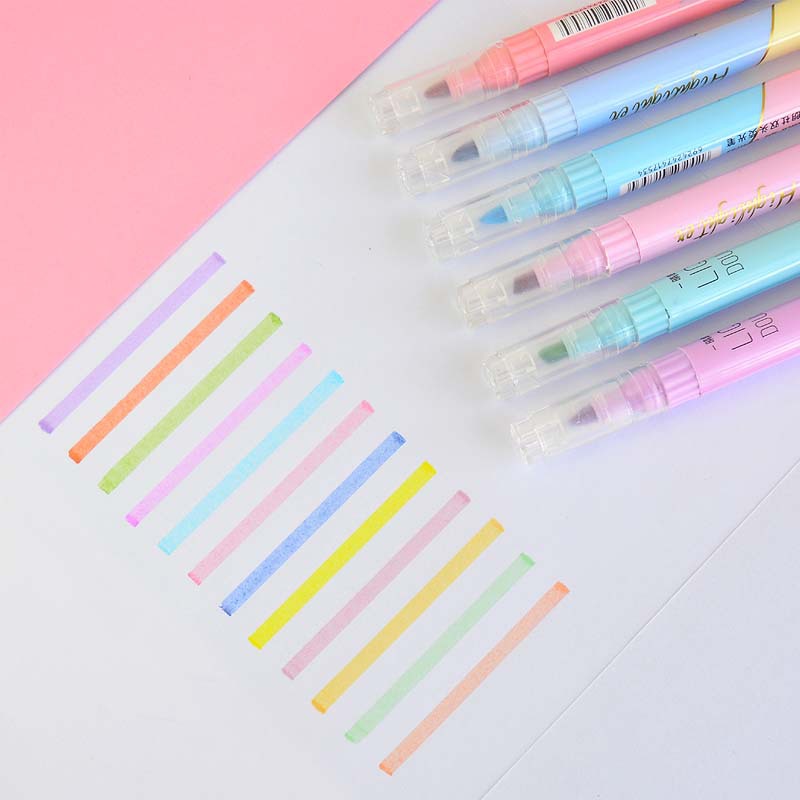 6 PCS Double Tip Highlighter P - Pastel Highlighter Set Double Ended review and price