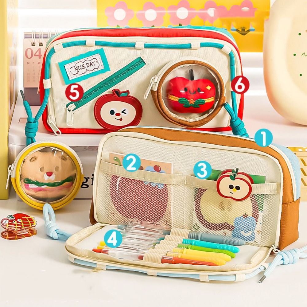 Large Capacity Hamburger Penci - Aesthetic Large Pencil Case Pouch review and price