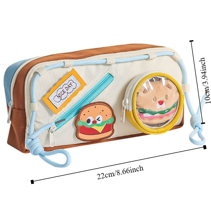 Large Capacity Hamburger Penci - Aesthetic Large Pencil Case Pouch review and price