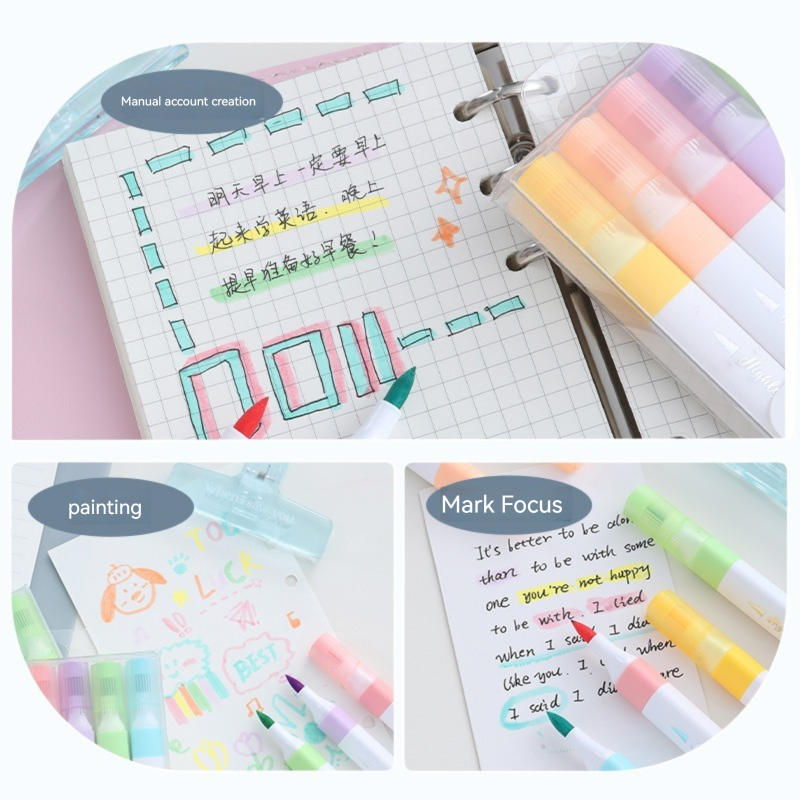 6 Colors Pastel Color Highligh - Pastel Highlighter Set Double Ended review and price