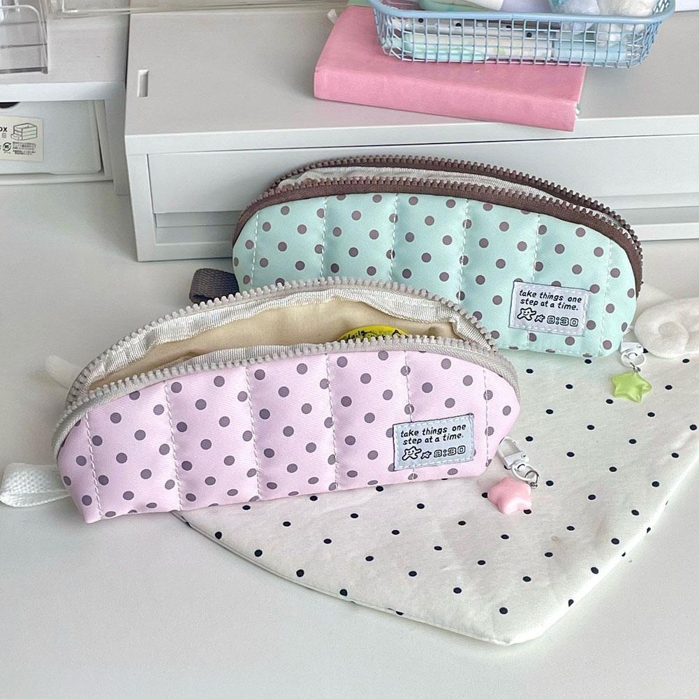 Aesthetic Polka Dot Pencil Cas - Aesthetic Large Pencil Case Pouch review and price