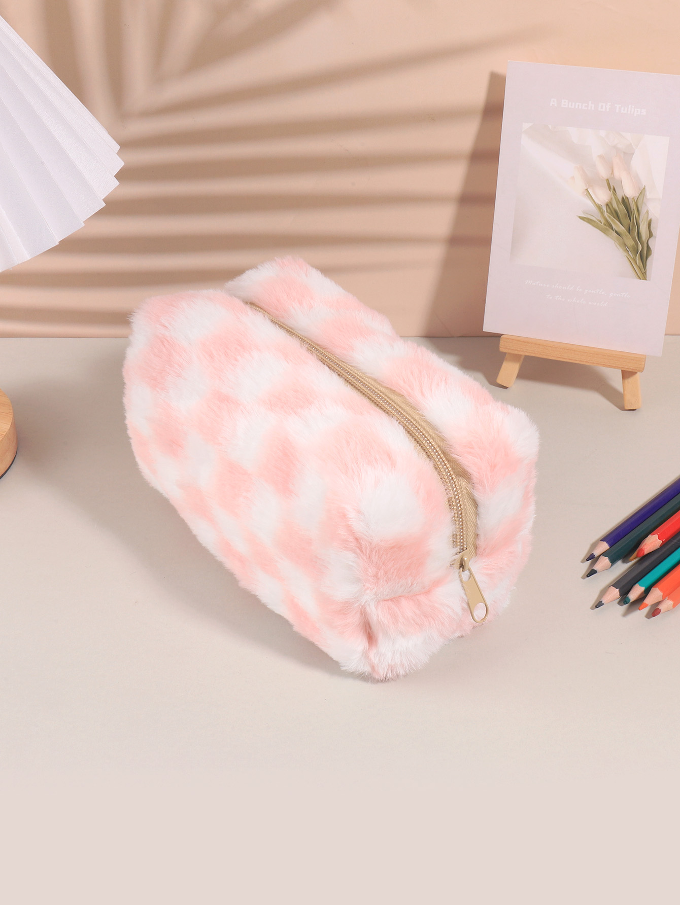 Cute Korean Checkered Pencil C - Aesthetic Large Pencil Case Pouch review and price