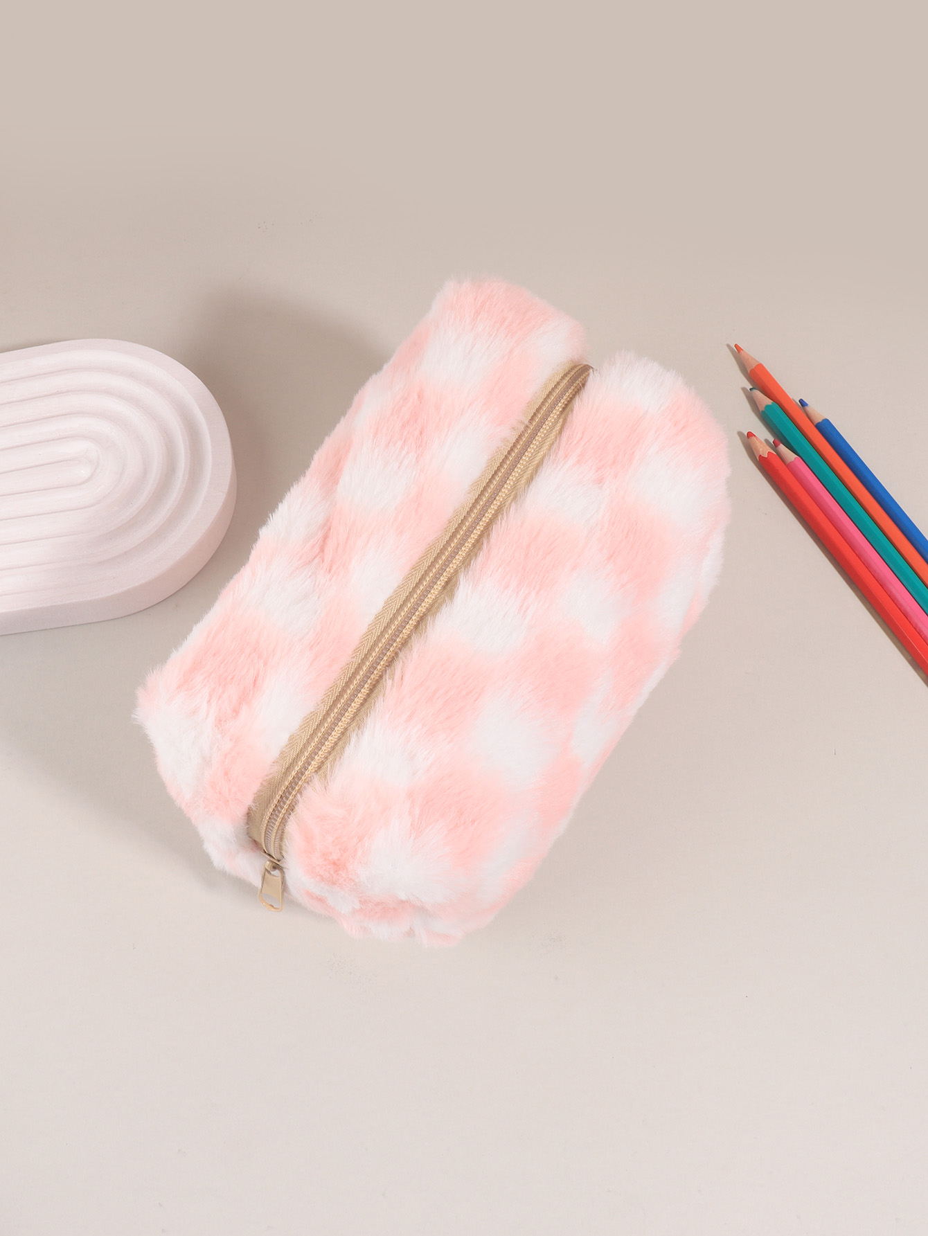 Cute Korean Checkered Pencil C - Aesthetic Large Pencil Case Pouch review and price