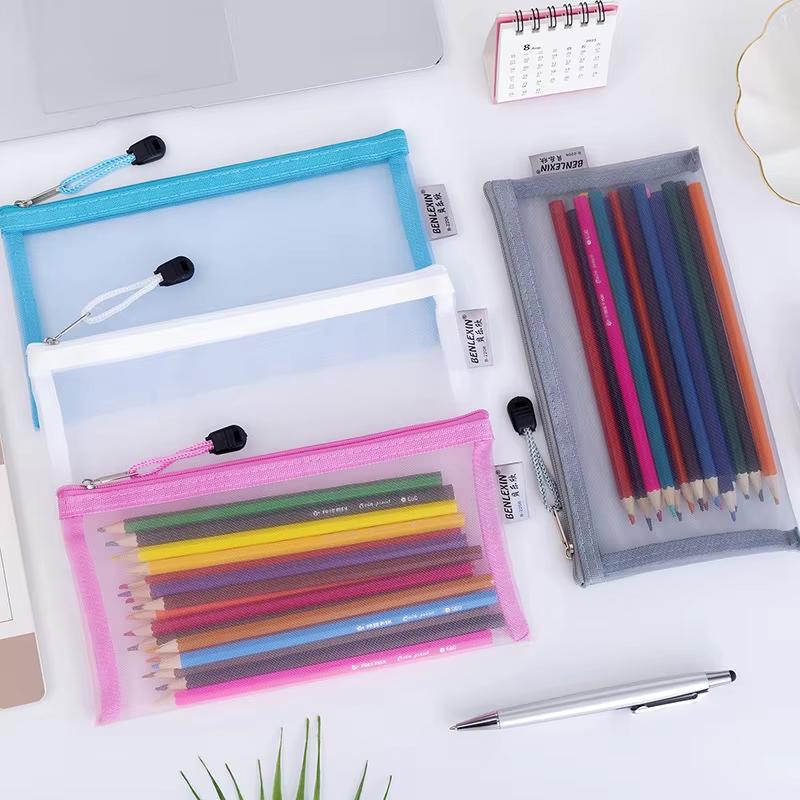 NEW Durable Zipper Mesh Pencil - Clear Mesh Pencil Pouch For Exam review and price