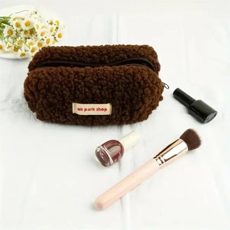 Lamb Plush Storage Bag Simple  - Aesthetic Large Pencil Case Pouch review and price