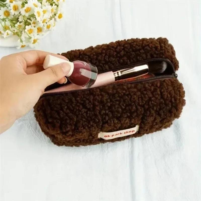Lamb Plush Storage Bag Simple  - Aesthetic Large Pencil Case Pouch review and price