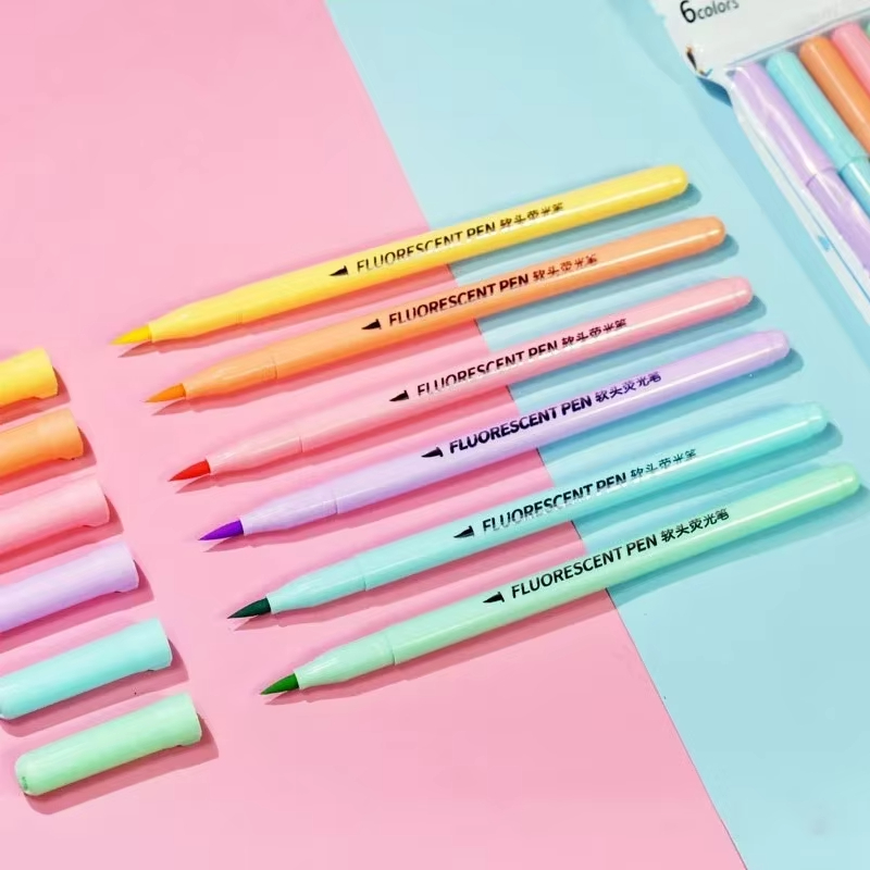 6 colors Soft Brush Fluorescen - Pastel Highlighter Set Double Ended review and price
