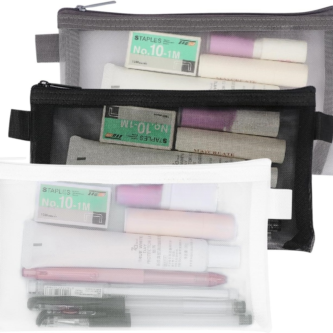 Portable Office Stationery Pou - Clear Mesh Pencil Pouch For Exam review and price