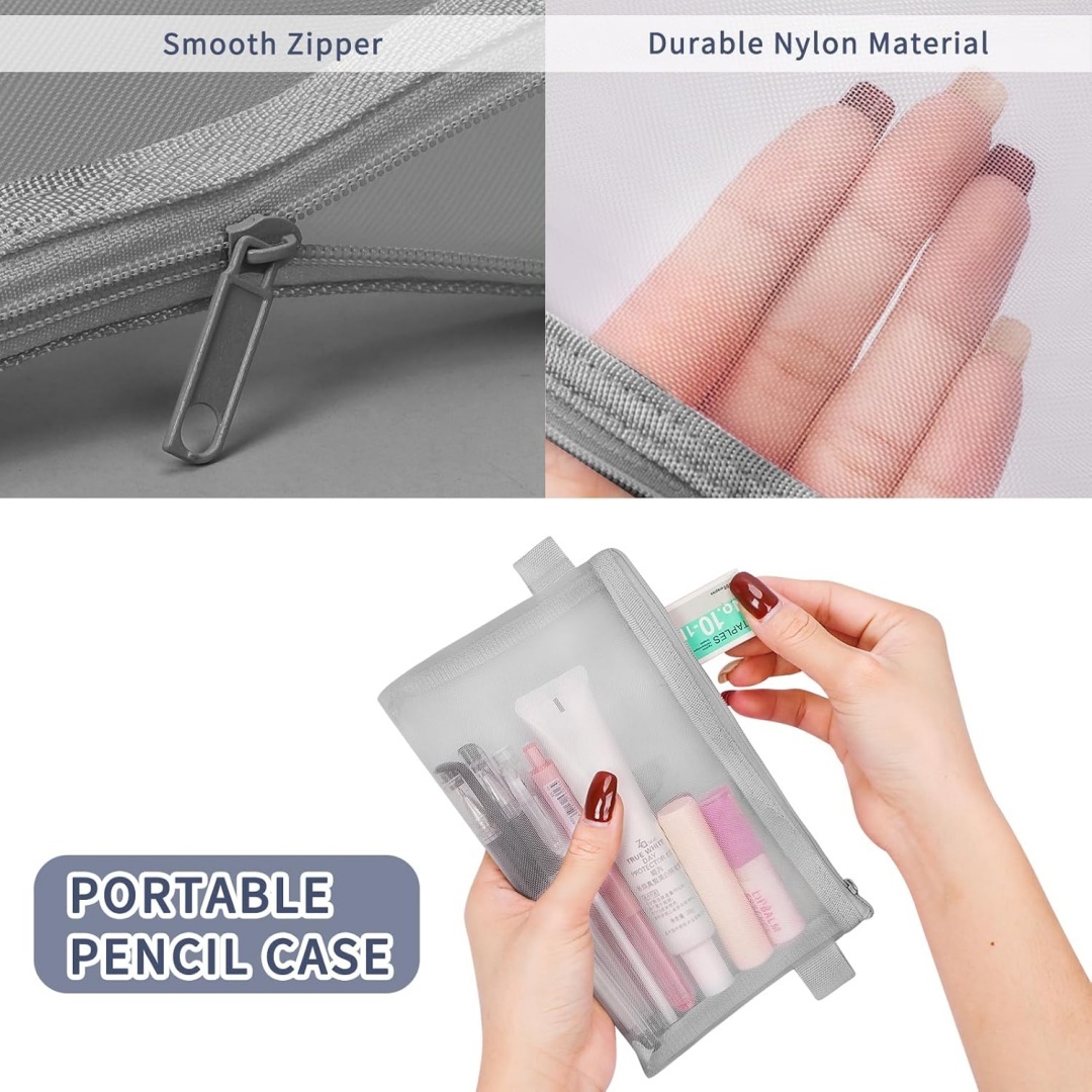 Portable Office Stationery Pou - Clear Mesh Pencil Pouch For Exam review and price