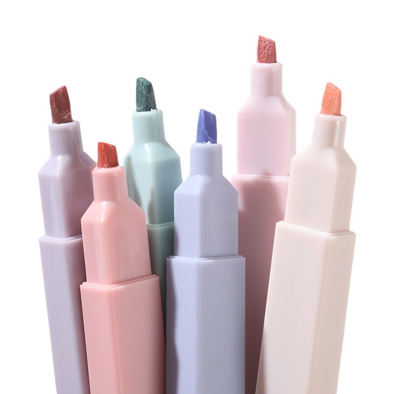 6 Pcs/Set Highlighters Set Cut - Pastel Highlighter Set Double Ended review and price