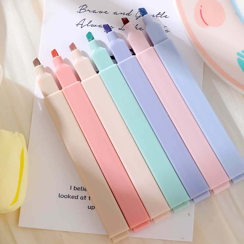 6 Pcs/Set Highlighters Set Cut - Pastel Highlighter Set Double Ended review and price