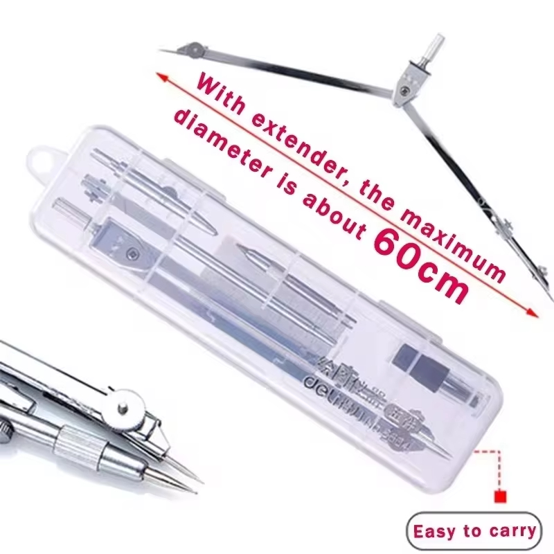 Stainless Steel Multifunctiona - Math Geometry Set With Compass review and price