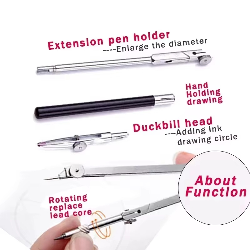 Stainless Steel Multifunctiona - Math Geometry Set With Compass review and price