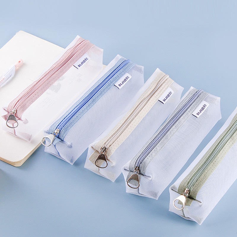 Clear Transparent Nylon Mesh P - Clear Mesh Pencil Pouch For Exam review and price