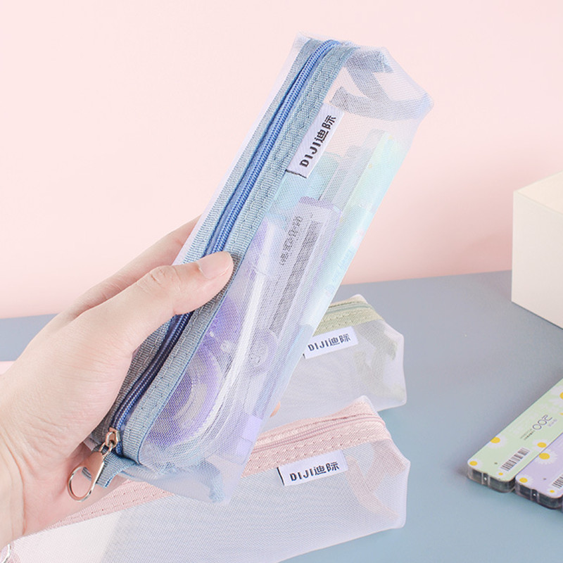 Clear Transparent Nylon Mesh P - Clear Mesh Pencil Pouch For Exam review and price