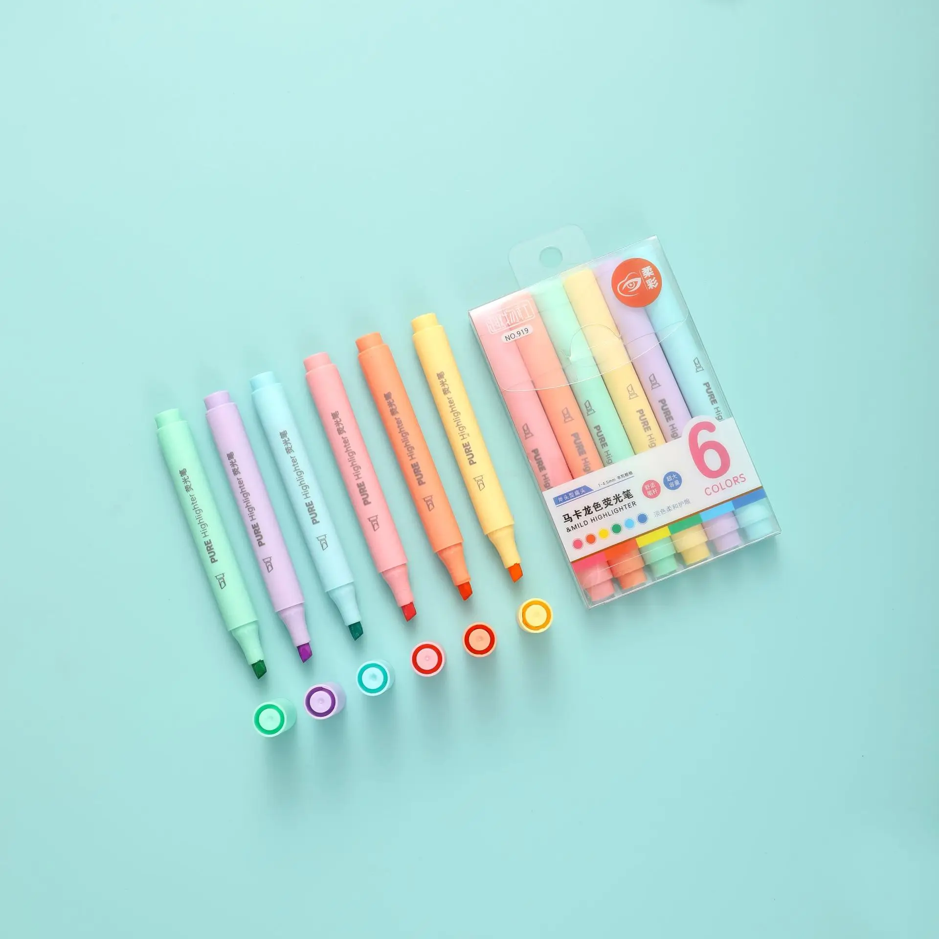 6Pcs/set Pastel Color Macaron  - Pastel Highlighter Set Double Ended review and price